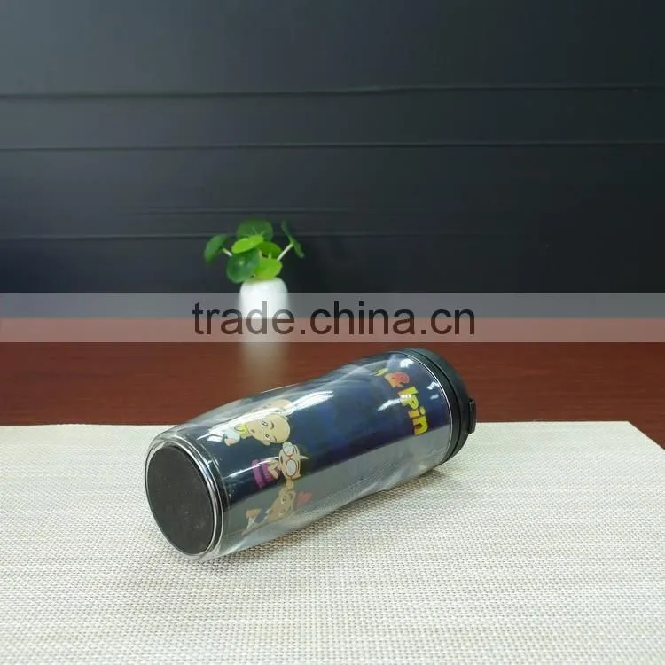 13oz custom logo double wall plastic color changing magic coffee cup