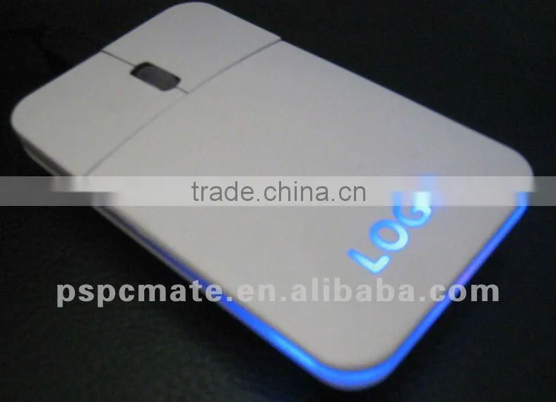 usb wired slim mouse with led light and laser logo