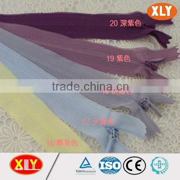 China XLY zipper #5 close end cheap price finished invisible zipper