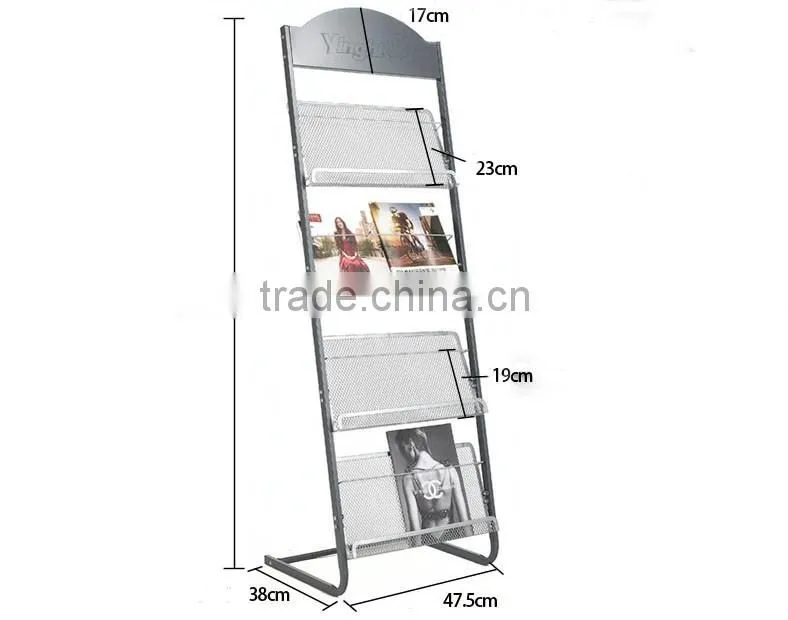 library metal billboard magazine stand