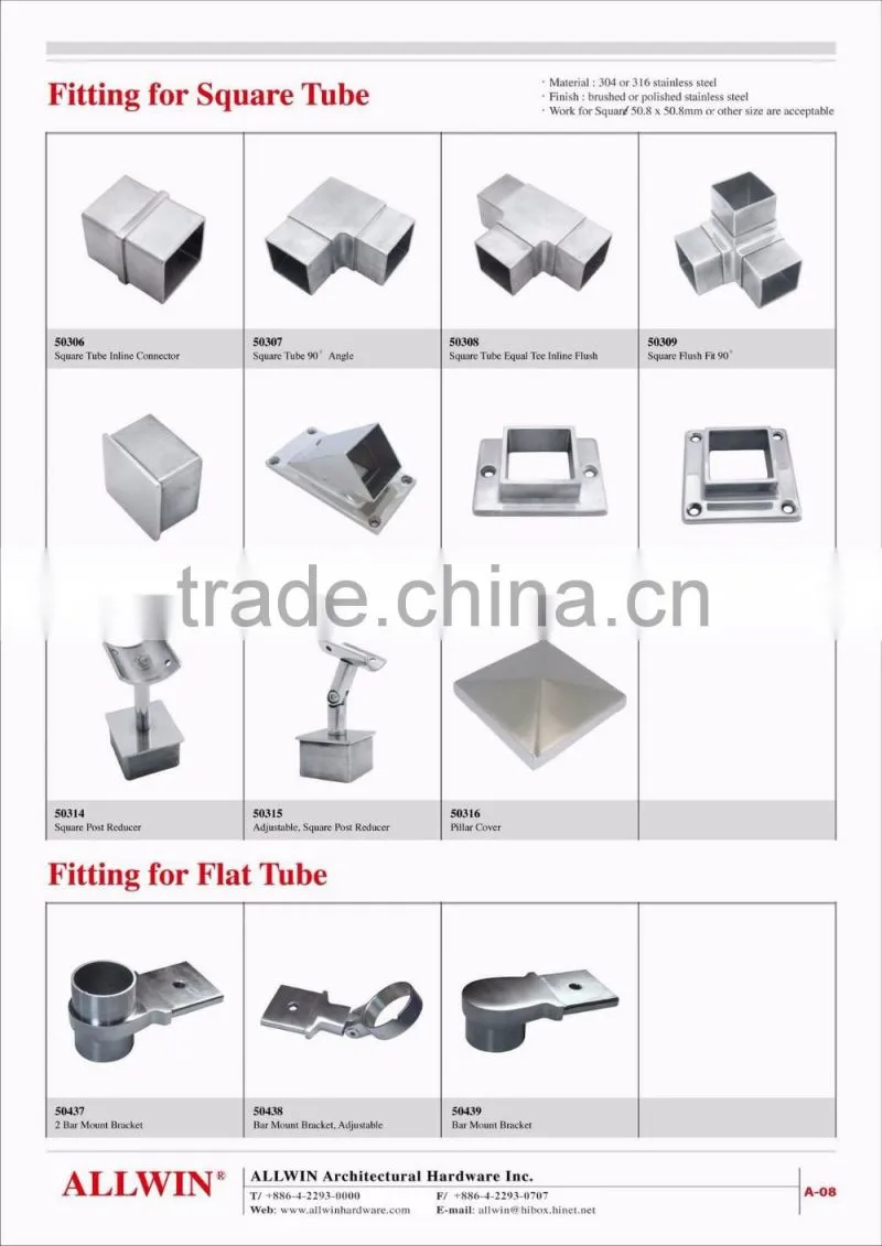 Stainless Steel Vertical 90 Degree Slot Tube Connector