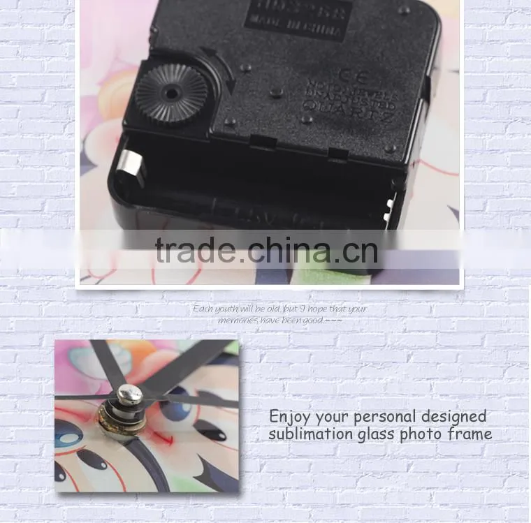 High Quarlity Sublimation Glass Photo Frame can be used for clock