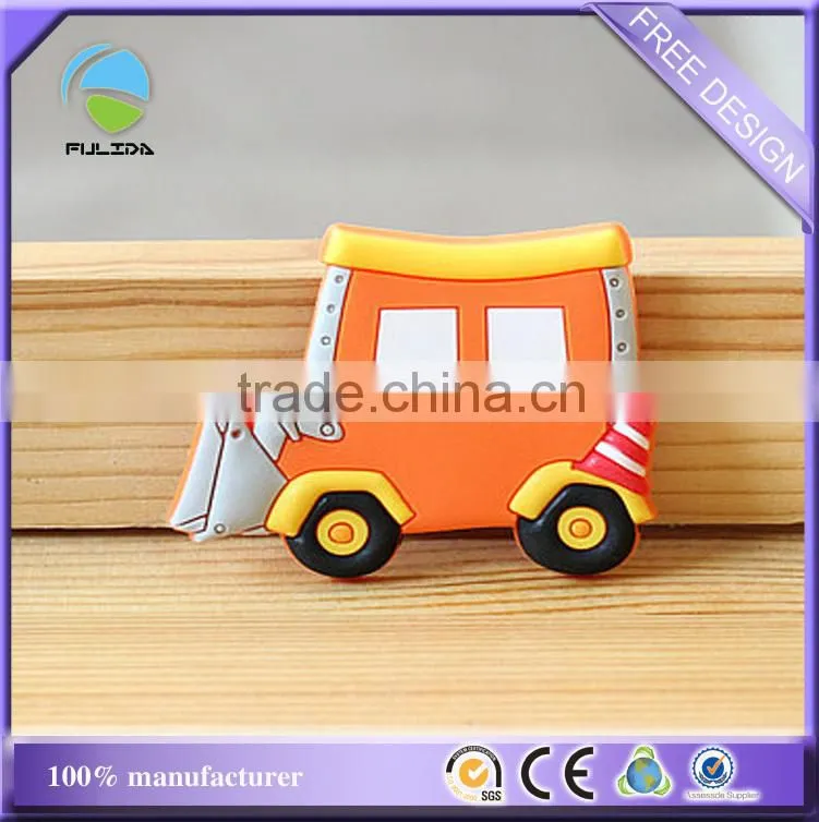 custom bulldozer vehicle soft pvc rubber decorative fridge magnet