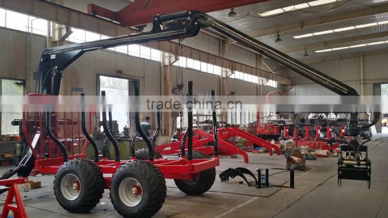 5ton 8ton log trailer with crane for forestry working