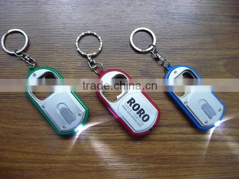 Mini LED keychain with bottle opener keychain