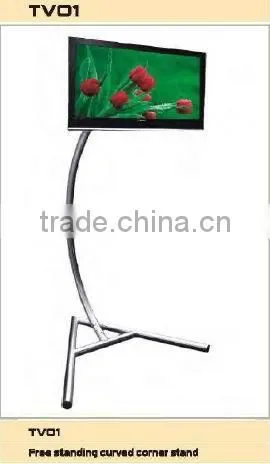 aluminum free standing curved corner stand , TV stand&hanger