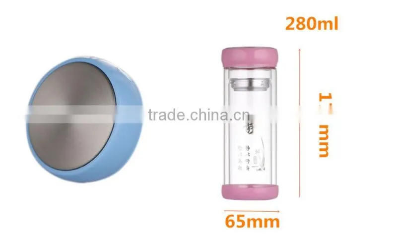 10oz clear glass water bottles New design wholesale promotion custom logo glass bottles double wall glass water bottle