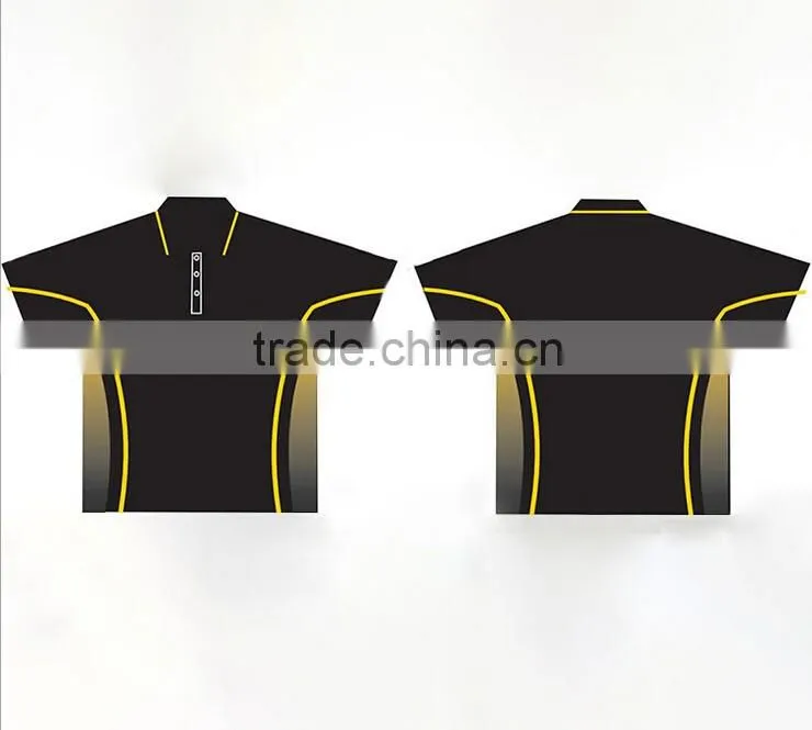 Custom polyester black yellow sport polo shirt with OEM service