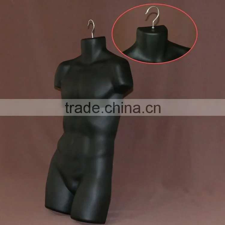 Torso half upper body male mannequins with hook for man wear garment display