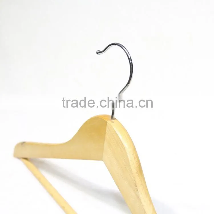Wooden color hotel wooden hanger for dress/ shirt/suit display