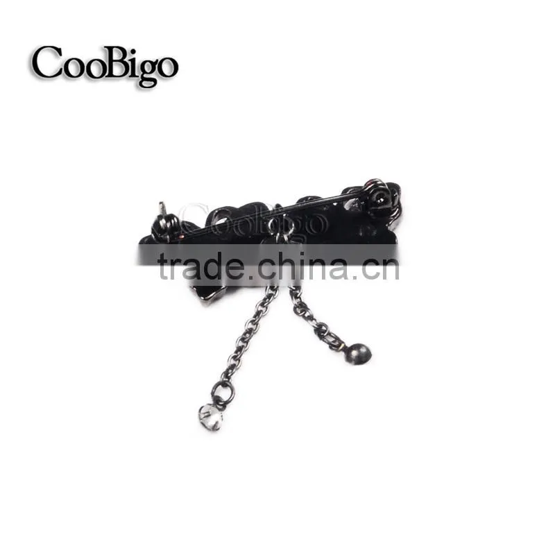 Fashion Jewelry Brooch Dangling Chain Rhinestone Women Dresses Hijab Scarf Party Gift Apparel Promotion Accessories