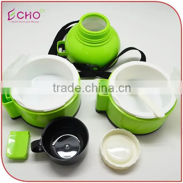 0.9L/31 OZ PP Thermos Bottle Shape Insulated Lunch Box Set