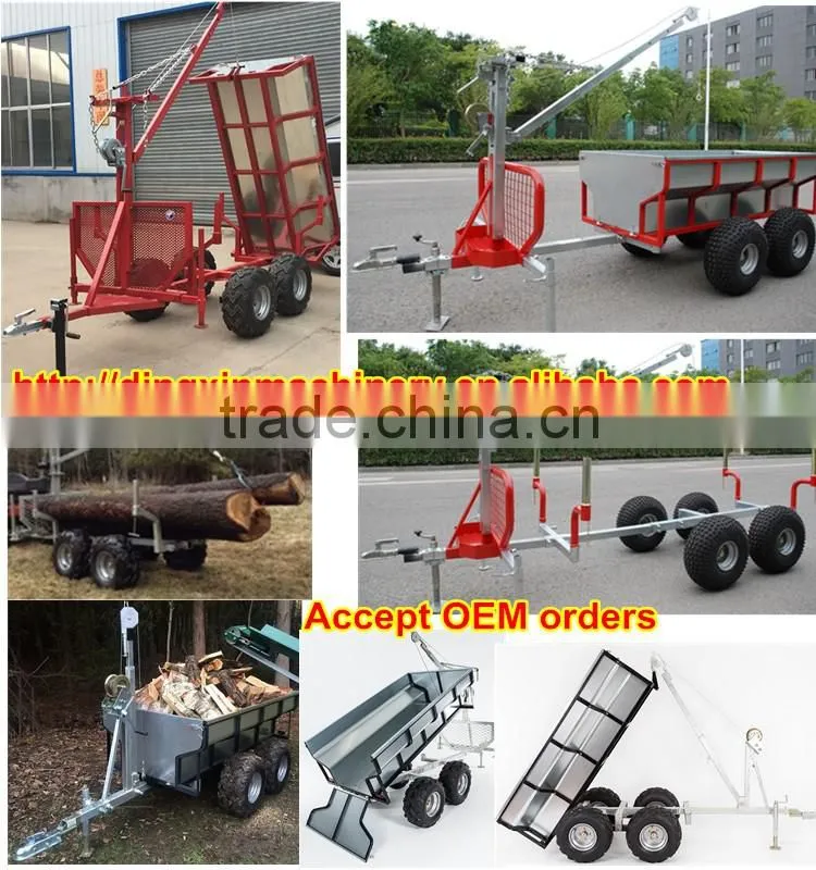 2016 hot sales atv box trailer with crane and winch