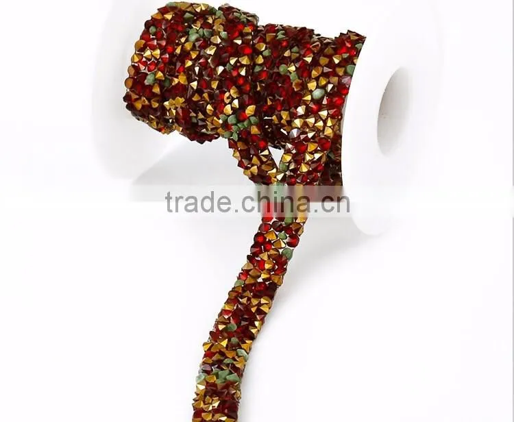 Hot Fix Adhesive Wedding Trim Crystal Beaded Chains