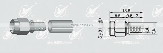 reverse polarity SMA, male body with female pin, crimp connector for 3D-FB, LMR200