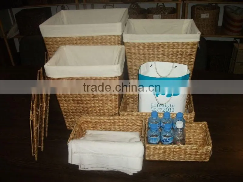 2015 New Product Water Hyacinth Hamper for Home Decoration and Furniture