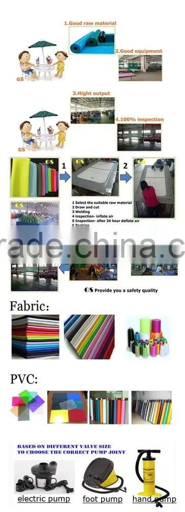 Custom design durable inflatable mattress for swimming