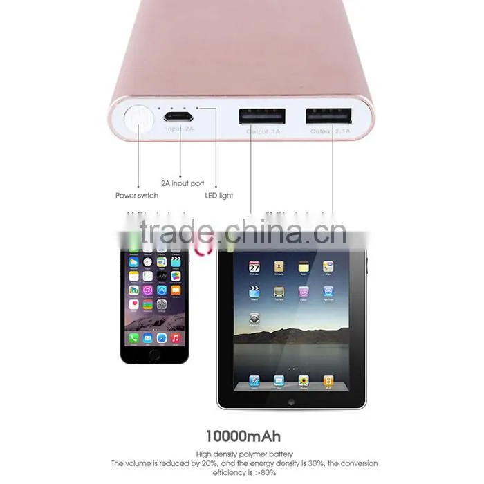 Wholesale Latest Mobile Portable Power Bank 10000mAh PromotionRose Golden