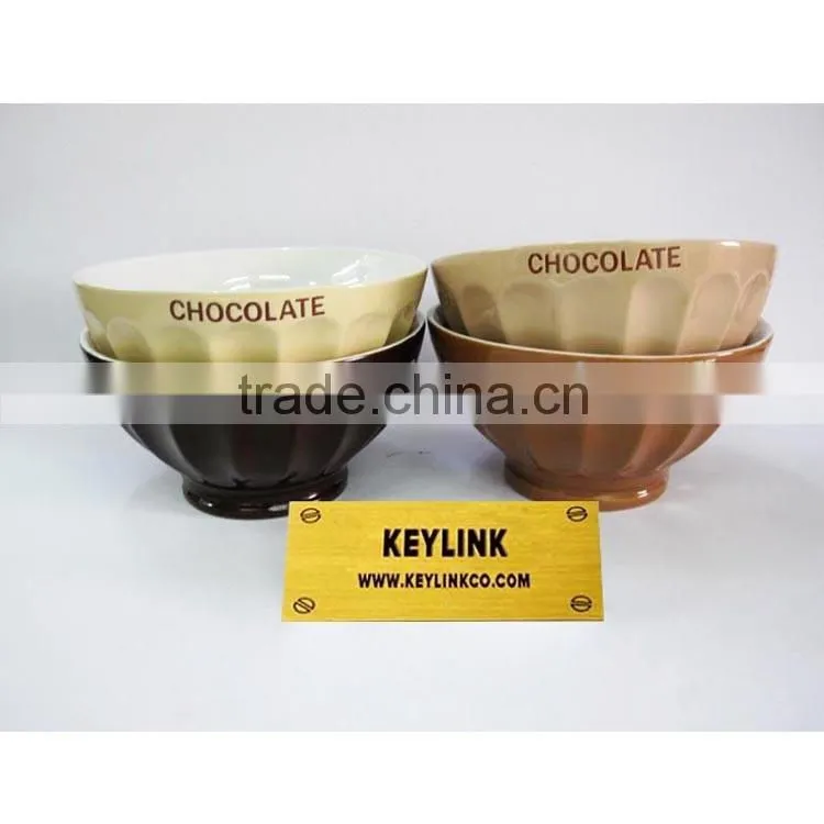 wholesale chocolate bowl stoneware mug custom logo printed mini ceramic soup bowl