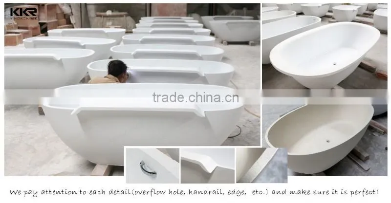 Kingkonree Modern Design Round Big Soaking Freestanding BathTub