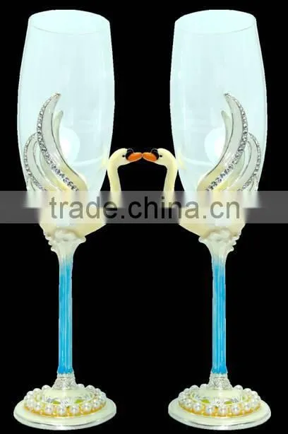 2014 New Design, Crystal/Glass Candle Holder with Enamel for Newly Weds