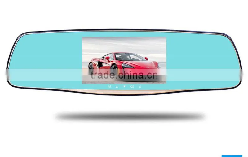 Dual Lens Dvr Car Rearview Mirror Dash Camera G-Sensor HD 1080P 5 Inch 140 Degree
