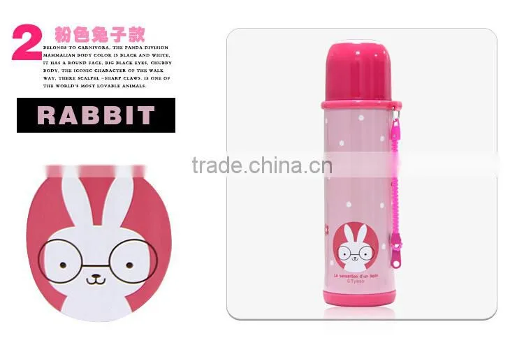 candy color children vacuum flask with cute animal printings