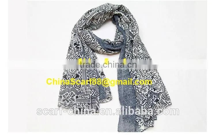 Wholesale women voile printed scarf