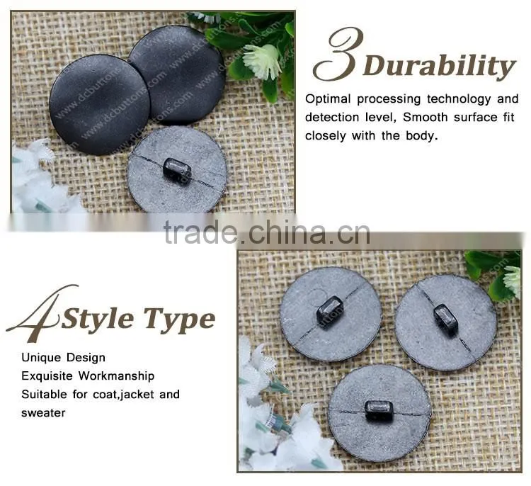 Metal Shank Buttons Black Sewing Button with Hook for Coat