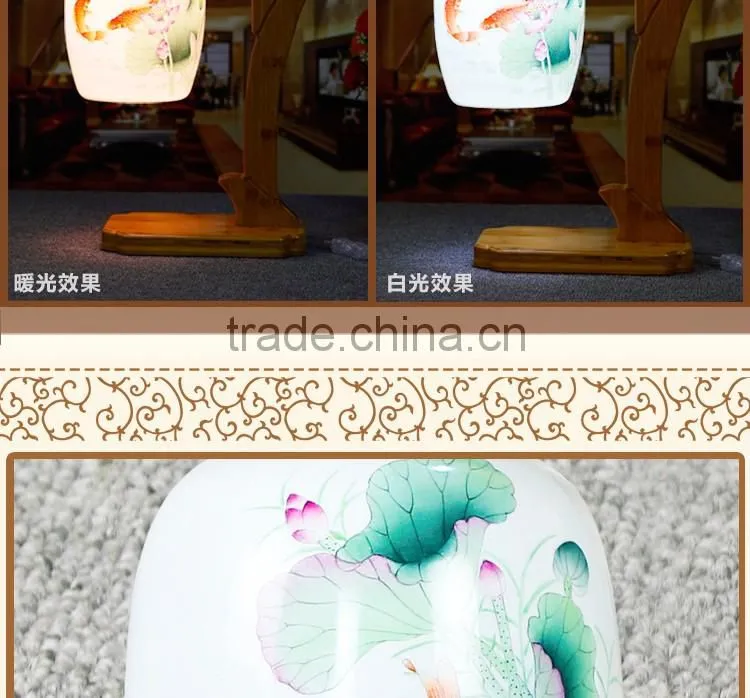 Artistical ceramic bamboo home lighting table lamp