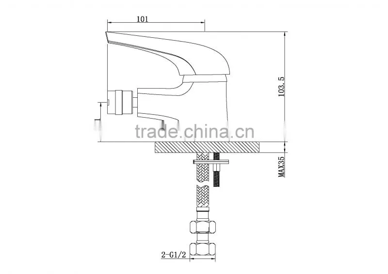 Kaiping Factory Deck Mounted Low Pressure Bidet Faucet 06 5001