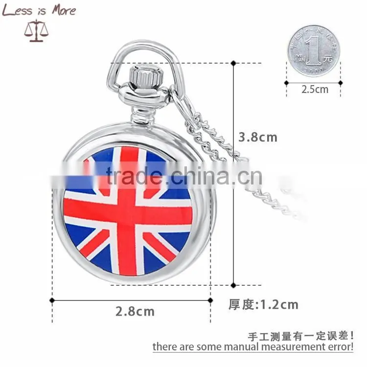 Custom pocket watches, vintage us flag watche necklace