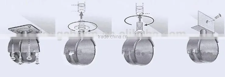 50mm rubber flat castor wheel with plate from Guangzhou Hardware