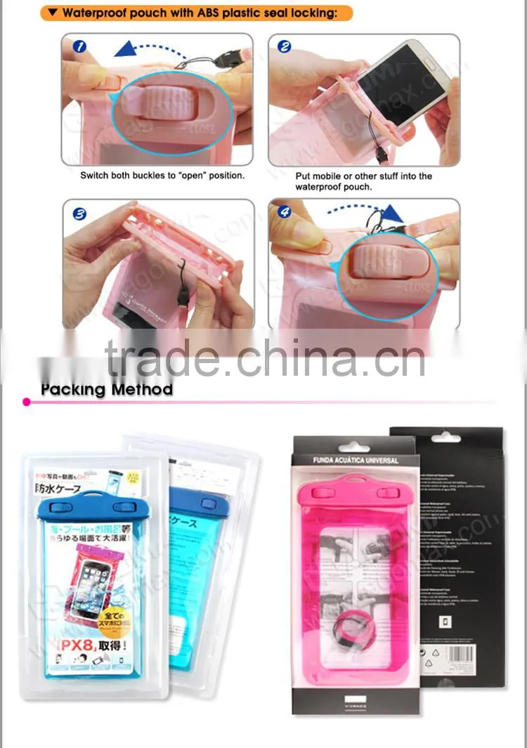 Small MOQ promotional gift handy pvc waterproof mobile bag