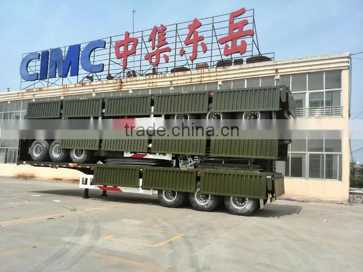 CIMC 3 Axle Fence Semi Trailer For Livestock / Cow / Cattle Transportation