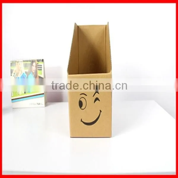 Printing Smile Face Corrugated Magazine Storage Box Wholesale