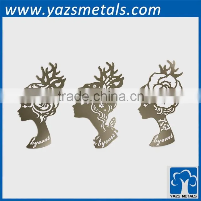 cheap silver plating custom metal facial makeup bookmarks
