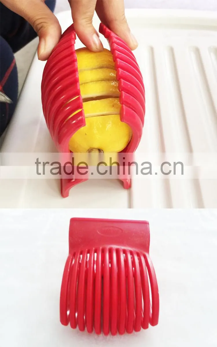 Good Quality Red Tomato Holder Slicer Guide Potato/Onion Fruit Vegetable Cutter Tools Kitchen Tools Vegetable Spiralizer