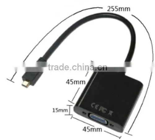 CABLETOLINK 1080P MicroHDMI to VGA Video Converter Adapter Cable For PC Monitor Projector
