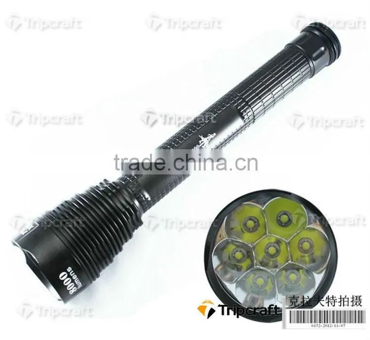 J18 TR-J18 SUPER BRIGHT LED Flashlight,8000 LM, 7* XML T6 High Power Torch for camping hiking