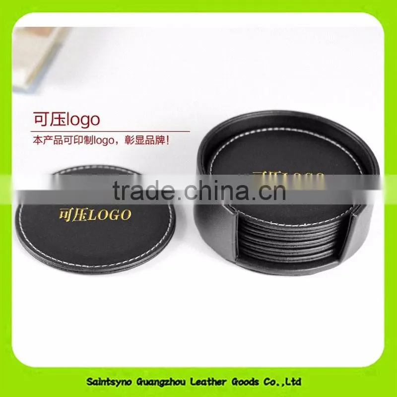 Promotion classical tableware personalized leather cup coasters 16031