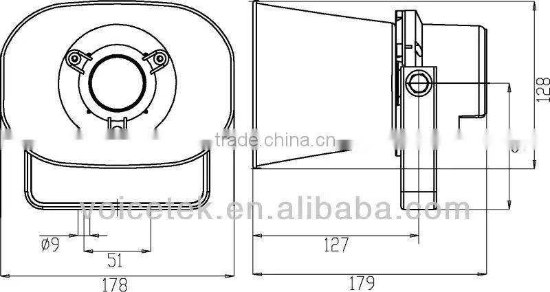 IP66 10 ohm active sound audio speaker