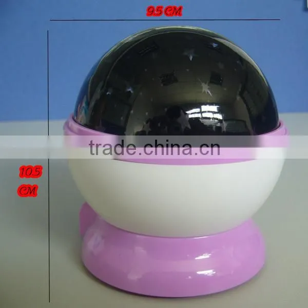 Rotation projector lamp,Star Sky Romantic Night Projector Light. 2014Rotating luminous Dream night light.