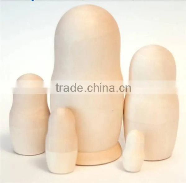 Custom wooden unpainted nesting doll