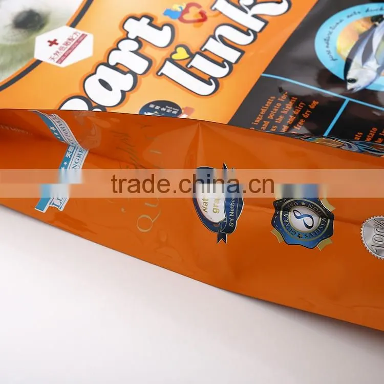 plastic zipper bag/doypack for pet food/pet food stand up pouch
