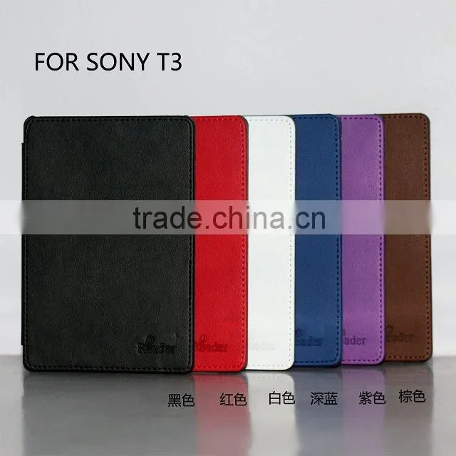 For Sony PRS-T3 PRS-T3S Ebook Reader DA Red PU Leather Hard Cover Case