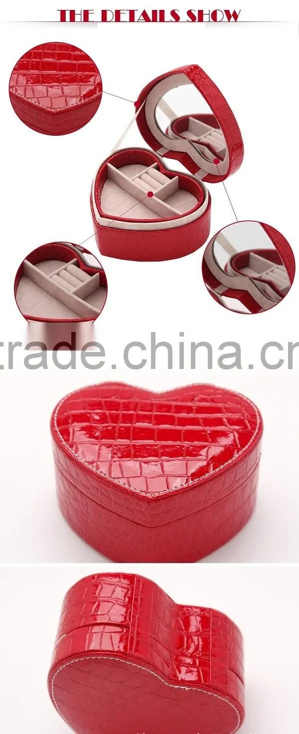 Professional Beauty Cosmetic Case Heart Shaped Makeup Case/Box PU Leather Box