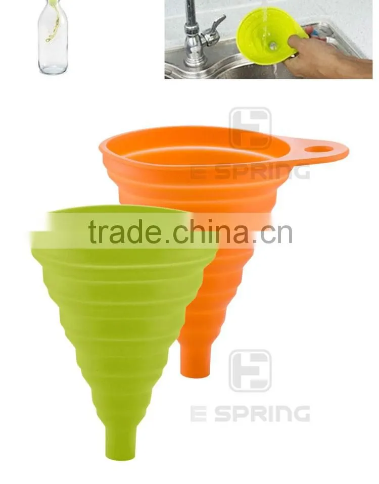 4 Colors Gel Practical Bar Tools Small Collapsible Foldable Silicone Funnel