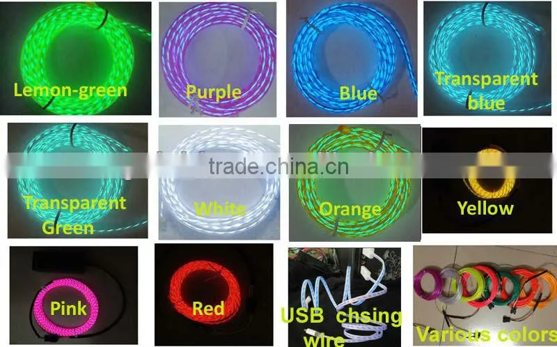 latest chasing wire 1.3mm blue 1meter+3V EL driver