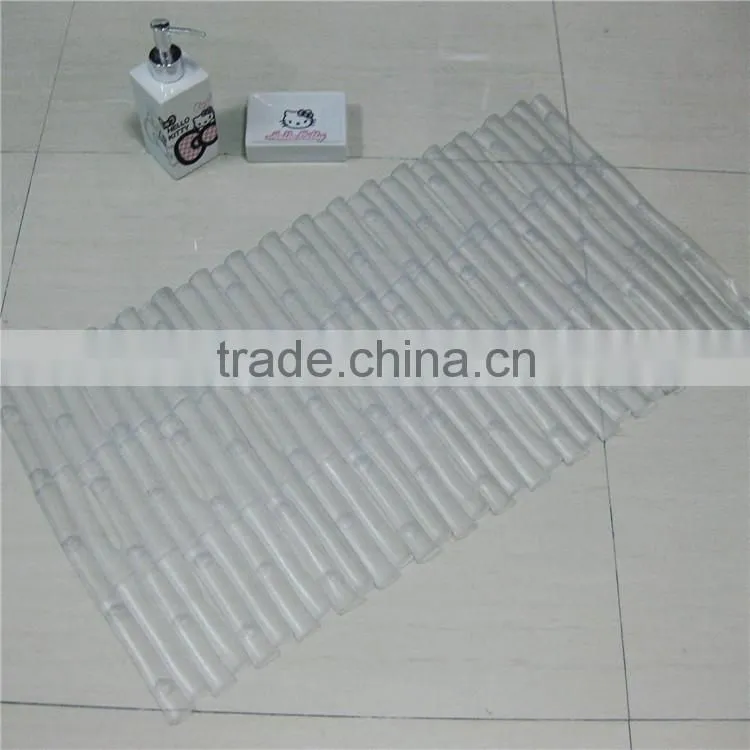 bamboo strip pvc mat hotel bathroom anti-slip mat tub mat